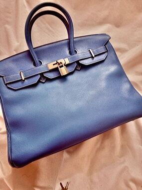 Hermes ‘Blue Jean’ Vintage 35 Birkin Bag!!!!